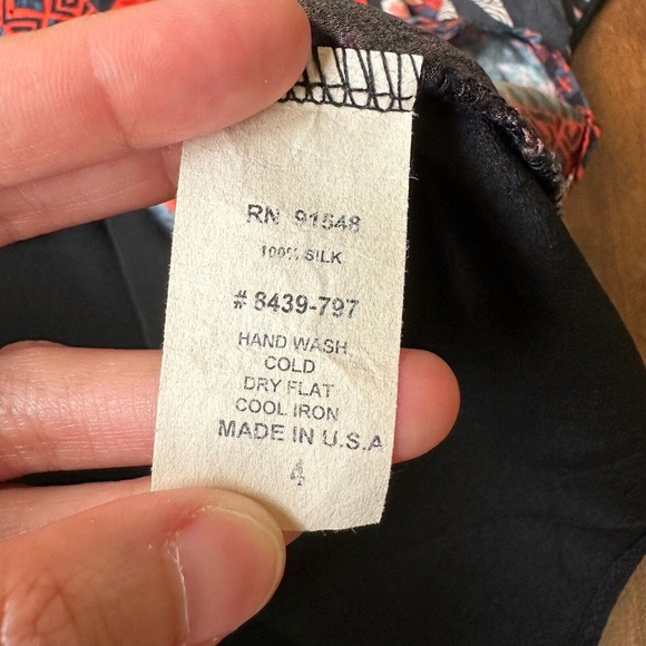 ANTHROPOLOGIE MATISON STONE Aztec Print Silk Mini Shift Dress Multi - Picture 7 of 8